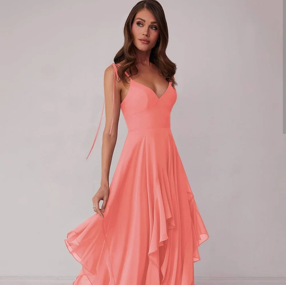 Azazie Barbie Coral PINK dress - Picture 1 of 5